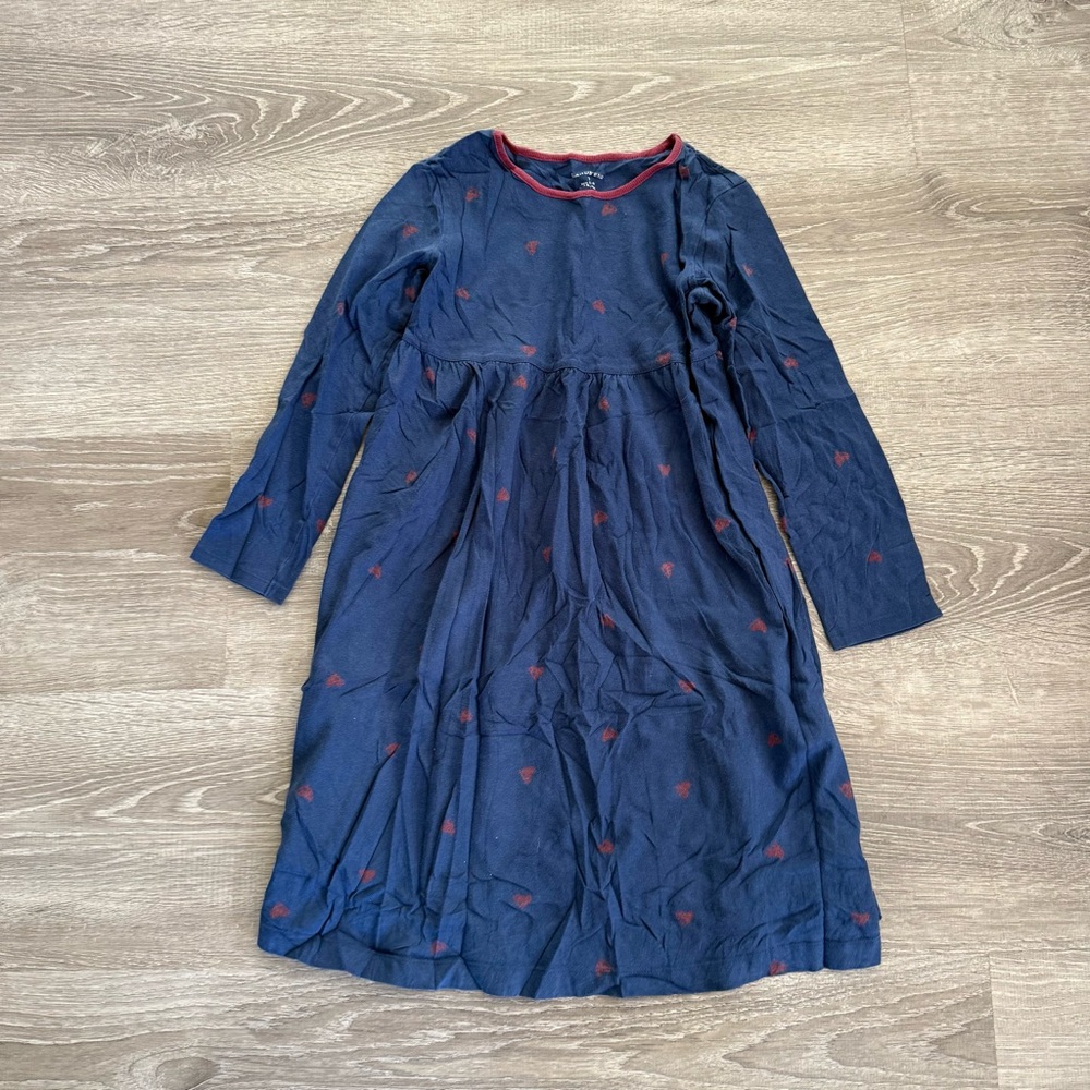 Lands End Navy Long Sleeve Girls Dress Size 7